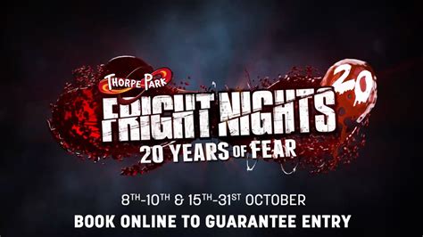 THORPE PARK Resort FRIGHT NIGHTS 20 Years Of Fear TV Ad YouTube