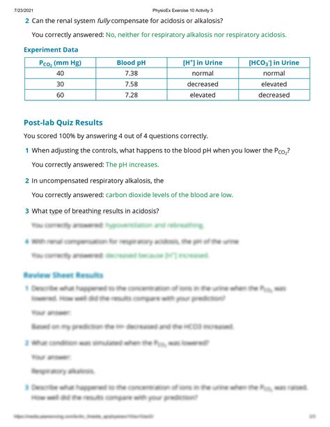 SOLUTION Renal Responses To Respiratory Acidosis And Alkalosis Lab