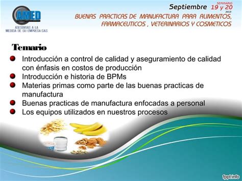 Seminario Buenas Practicas De Manufactura PPT