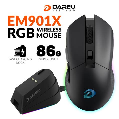 Chuột không dây Gaming DAREU EM911X RGB Lightweight 72g Dareu