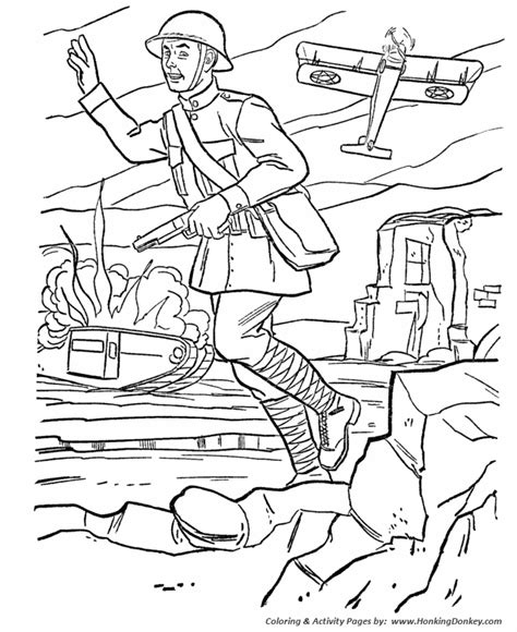 Armed Forces Day Coloring Pages Us Army World War I Battlefield