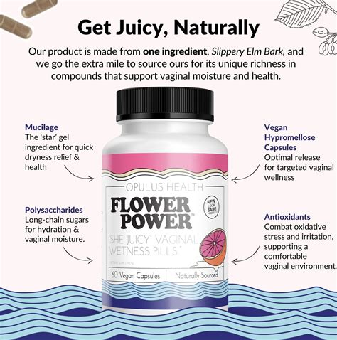 Flower Power® She Juicy Vaginal Moisture Supplement 60ct Ea Flower Power® Feminine Health