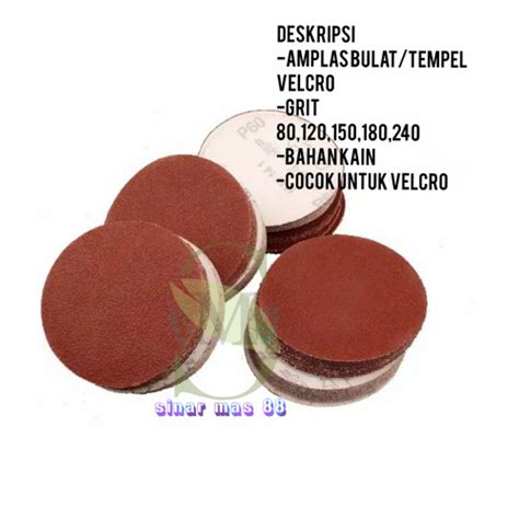 Jual Amplas Bulat Velcro 4 Inch Amplas Bulat Gerinda Amplas Tempel