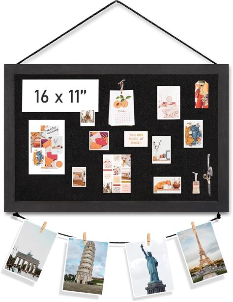 Amazon Emfogo Cork Board Vision Board X Black Linen Cork