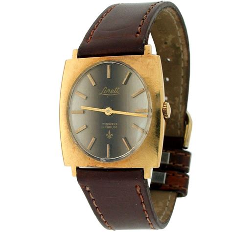 Vintage Lorett Incabloc 18K Yellow Gold & Leather Strap Ladies Watch