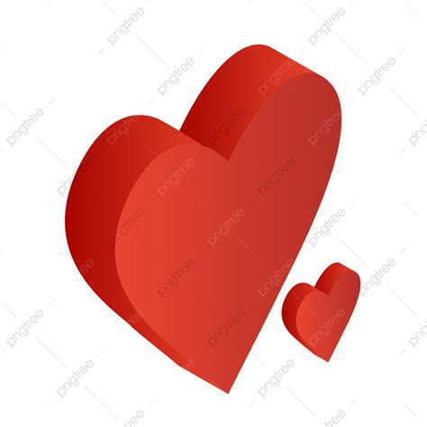 Amor De Coração Vermelho 3d Fundo Transparente PNG Coração ícone