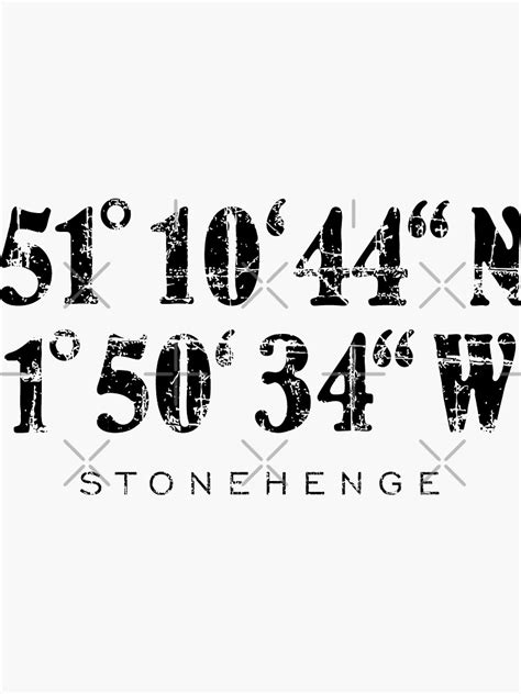 "Stonehenge Coordinates Vintage Black" Sticker for Sale by theshirtshops | Redbubble