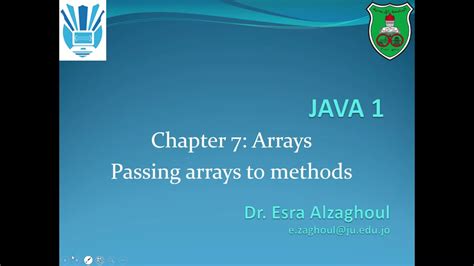 Java Passing Arrays To Methods Part1 In Arabic Youtube