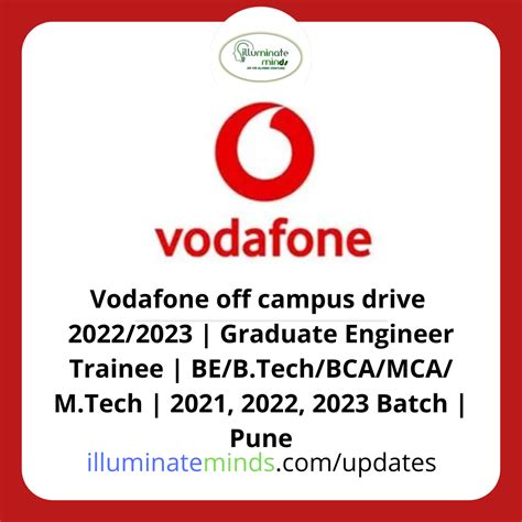 Vodafone Off Campus Drive Graduate Engineer Trainee Be B