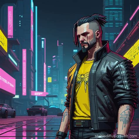 Cyberpunk 2077 Pixel Art | Stable Diffusion Online