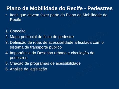 PDF Plano De Mobilidade Do Recife Pedestresicps Recife Pe Gov Br