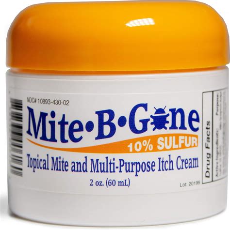 Mite B Gone 10 Sulfur Cream Itch Relief From Mites Insect Bites Acne