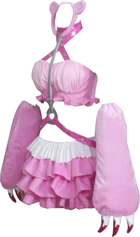 Amazon Nsoking Anime Womens Cosplay Bear Costume Pink Dress Lolita