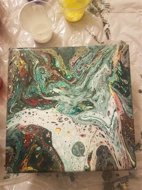 My First Solo Acrylic Pour R Acrylicpouring