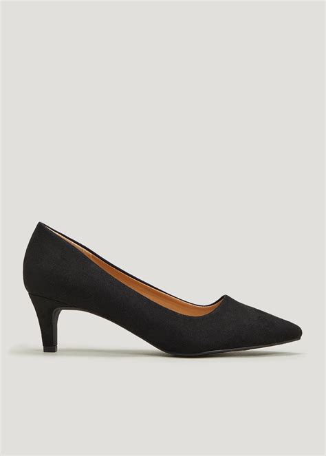 Black Low Point Court Shoes Matalan