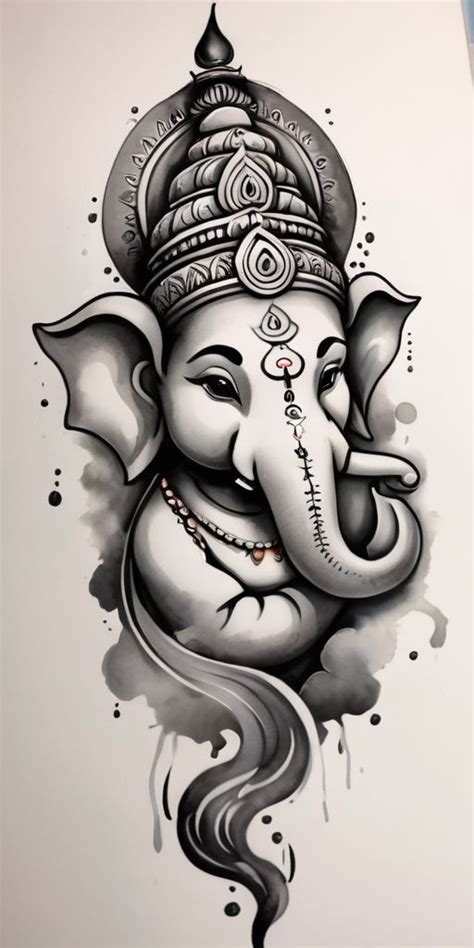 GANESHA INDIAN GOD TATTOO ART DESIGN Em 2024 Desenho Tatuagem Ideias