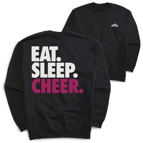 Cheerleading Crewneck Sweatshirt Eat Sleep Cheer Back Design