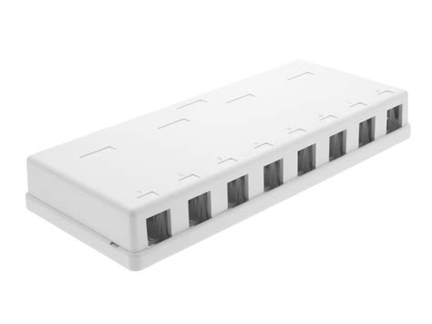 8 Port Surface Mount Box White Computer Cable Store