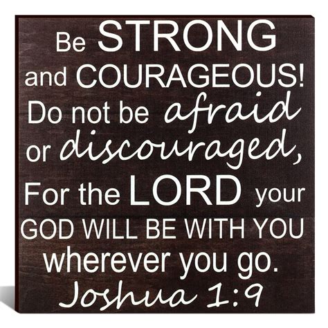 Buy Joshua Be Strong And Courageous Scripture Wall Art Signs Wooden