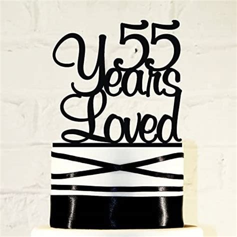 Glitter Acrylic 55th Birthday Cake Topper 55 Years