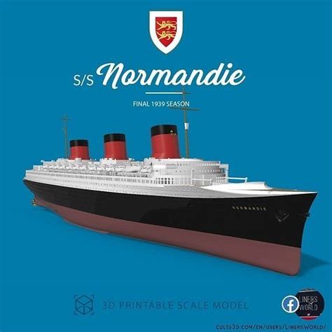 Ss Normandie Ocean Liner Final 1939 Season Print Ready Model 3d Model