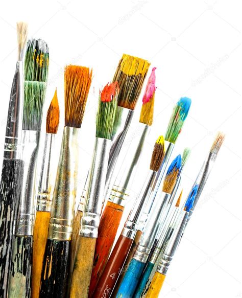 Paint brushes isolated on white — Stock Photo © VIZAFOTO #17640193