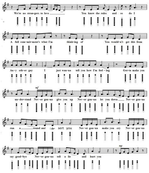 Never Gonna Give You Up Easy Sheet Music And Piano Letter Notes Irish Folk Songs