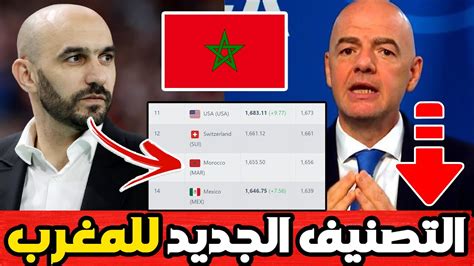 لن تصدق تراجع كبير للمغرب في تصنيف الفيفا الجديد بعد الخسارة ضد جنوب