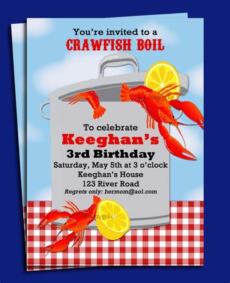 Crawfish Boil Invitation Printable Or Printed With Free