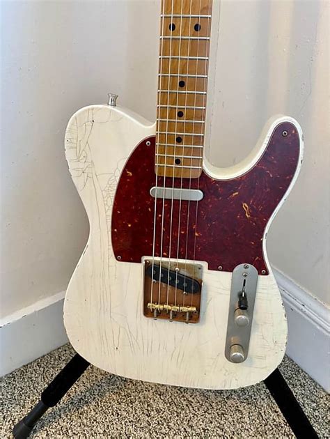 Tmg Gatton Telecaster Custom Heavy Relic Aged Olympic White Reverb