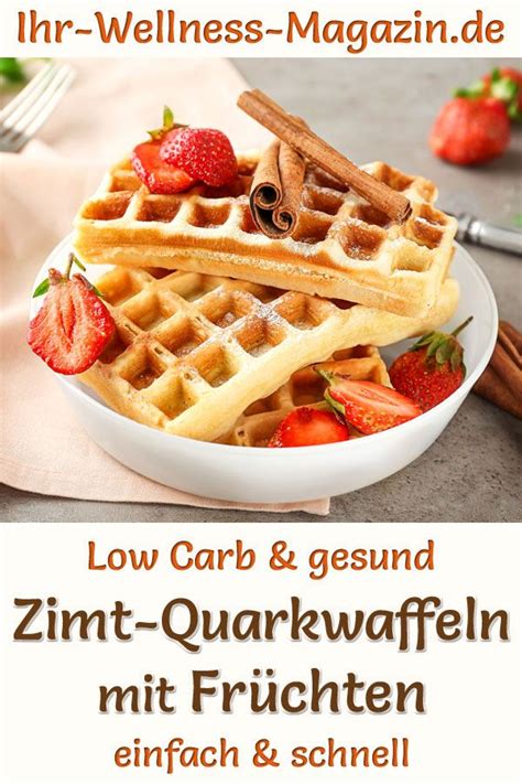 Zimt Quarkwaffeln mit Früchten Low Carb Rezept für ein gesundes