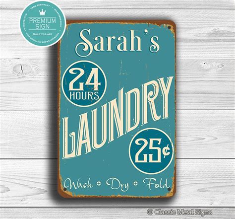 Custom Laundry Sign Personalized Laundry Sign Vintage Style Laundry Sign Customizable Laundry