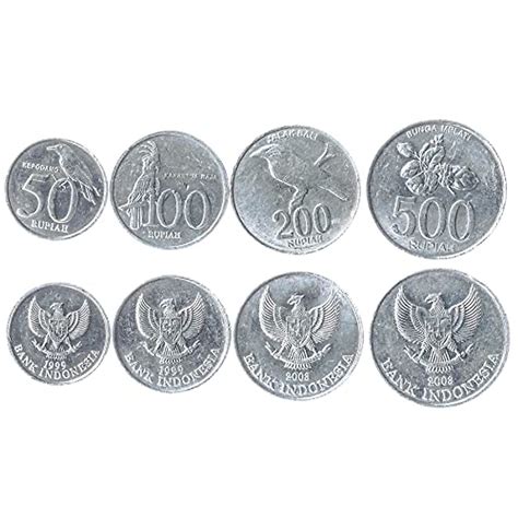 Collectible Indonesian Coin Set: 50-500 Rupiah