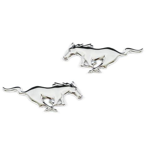 2x Ford Mustang Running Horse Chrome Finish Pony Emblems For Ford Must