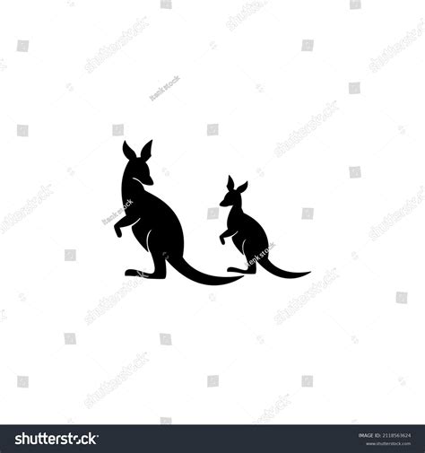 Black Kangaroo Logo Vector Image Stock Vector Royalty Free 2118563624