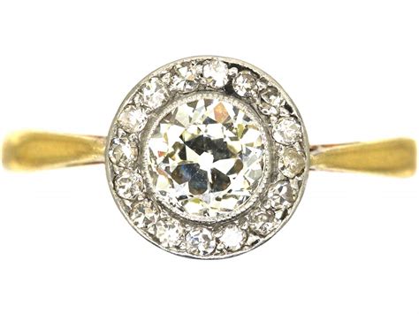 Edwardian Ct Gold Platinum Diamond Cluster Ring U The