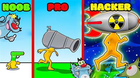 NOOB Vs PRO Vs HACKER In Gun Head Run With Jack And Oggy