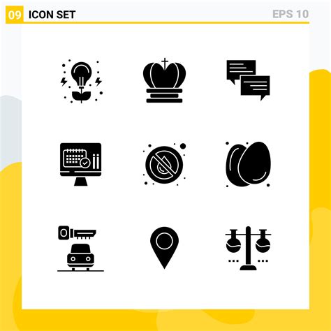 9 Universal Solid Glyph Signs Symbols of drop date sms screen chat