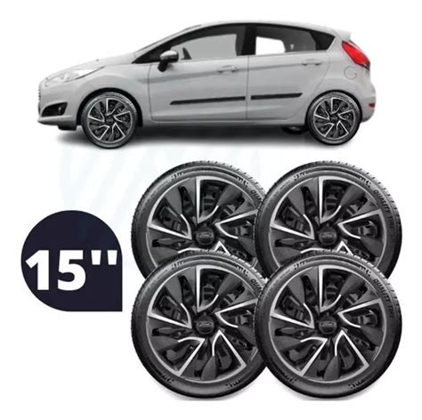 Jogo Calota Aro Esportiva Grafite Ford New Fiesta Frete Gr Tis