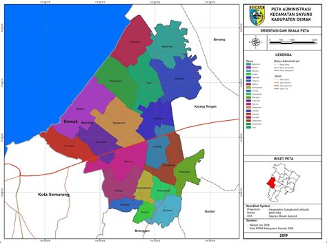Peta Administrasi Kecamatan Sayung Kabupaten Demak Neededthing