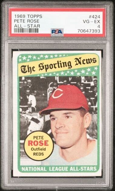 1969 Topps Pete Rose 424 All Star Psa 4 Vg Ex Cincinnati Reds Ebay