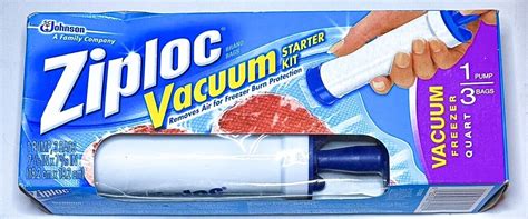 Ziploc Vacuum Pump Starter Kit W Quart Size Freezer Storage Bags