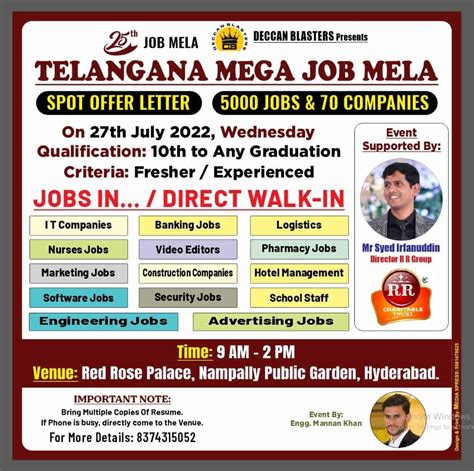 Hyderabad Job Mela With Over 70 Companies To Be Held On July 27