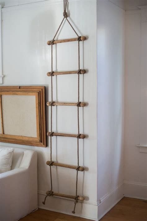 Rustic Bohemian Natural Hanging Rope Ladder Wall Decor Organizer | Ladder wall decor, Wicker ...