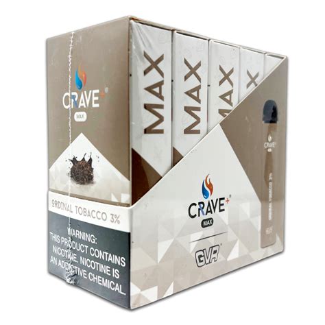 Crave Plus Max Disposable 2500pf Ordinal Tobacco 3 Nic Box Of 10