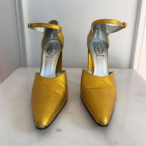 1990s Vintage Statement French Made Leather Party Pumps In Etsy