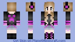 Purple Creeper Hoodie Girl Minecraft Skin