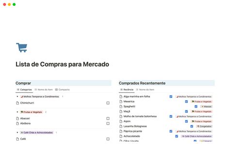 Lista De Compras Para Mercado Notion Template