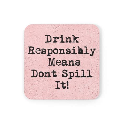 Drink Coaster Set Pink Coasters Funny Drinking Sayings Etsy