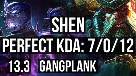 Shen Vs Gangplank Top M Mastery Godlike Rank Shen